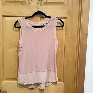 Loft pale pink tank top button back size S